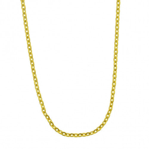 Stainless Steel Basic Necklace, Polished Finish, Gold Tone